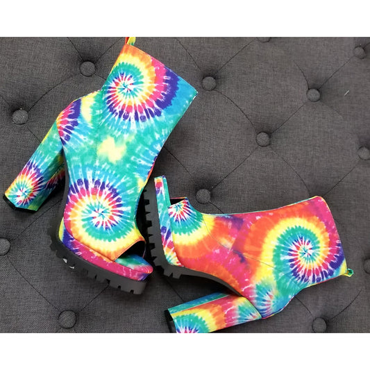 Tie Dye Peek-a-Boo Bootie